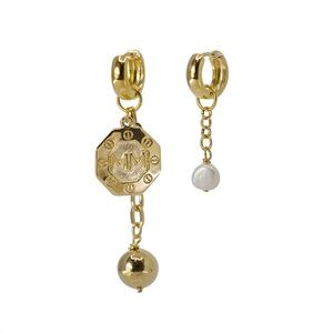 New in box MAYAMAR 24kt dipped Gold and pearl Drop Earrings